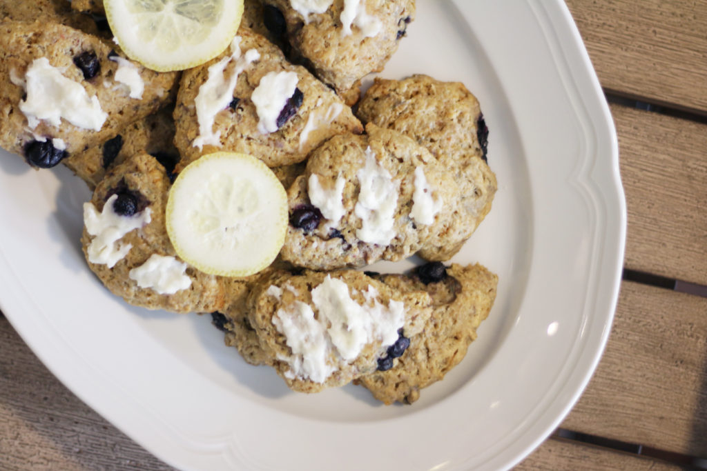 healthy blueberry scones with lemon glaze | heatherlaurenlove.com