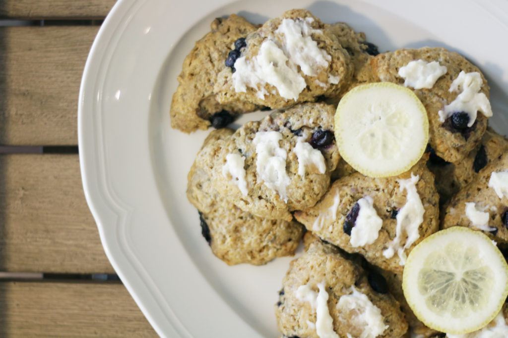 healthy blueberry scones with lemon glaze | heatherlaurenlove.com