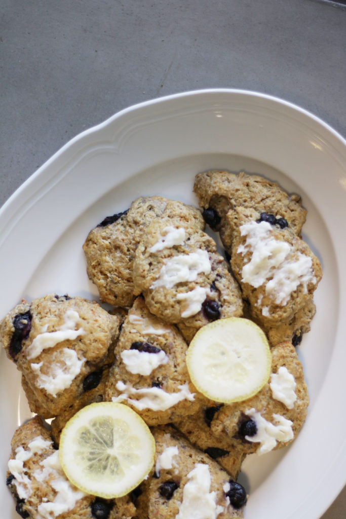 healthy blueberry scones with lemon glaze | heatherlaurenlove.com