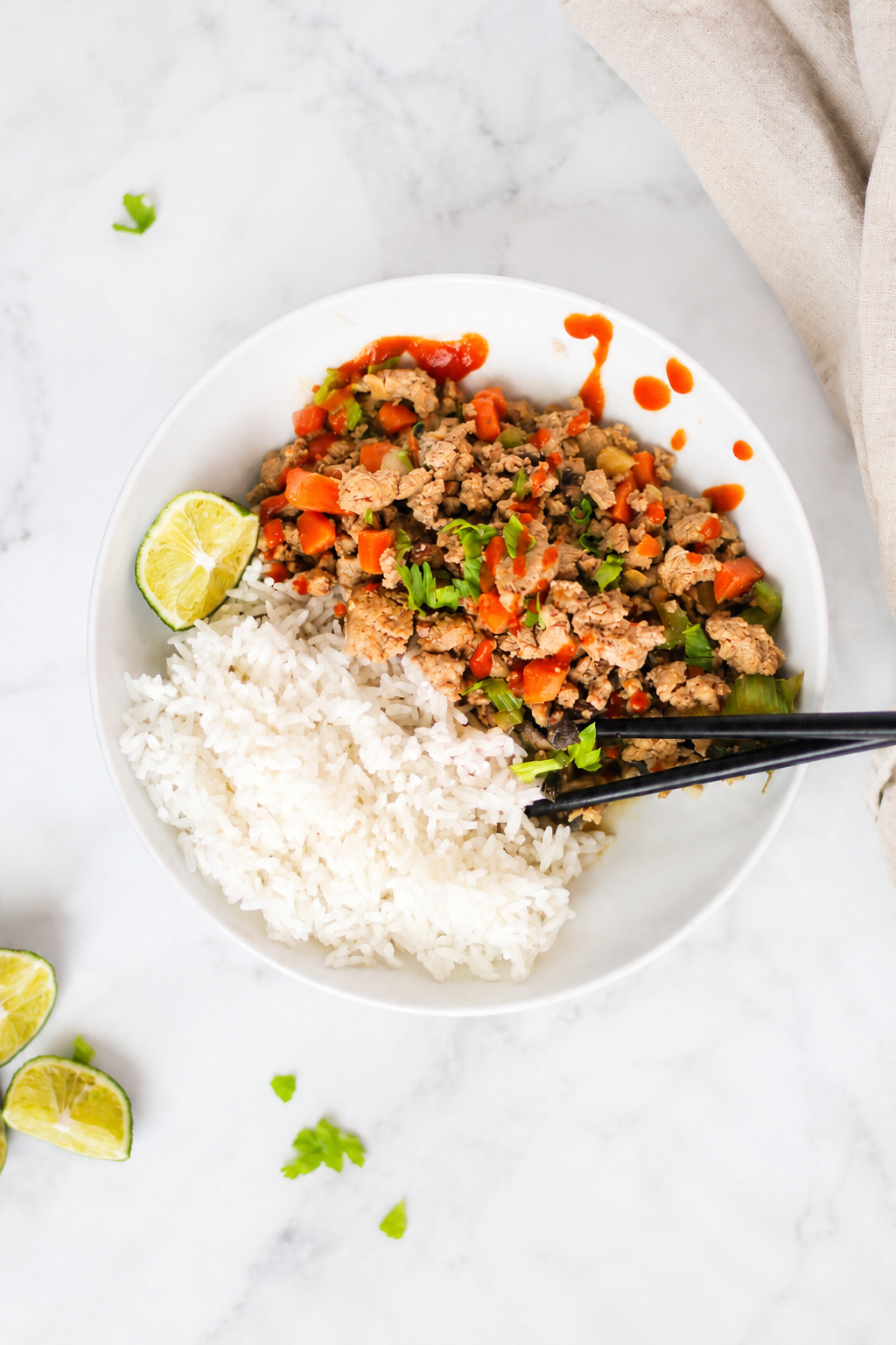 Healthy Asian Rice Bowls (Ground Pork, Chicken, or Turkey)